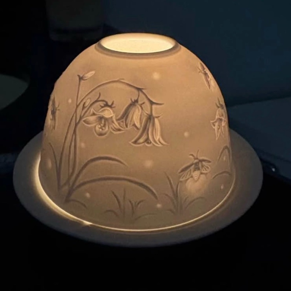 Elegant Cream Porcelain Dome Lamp